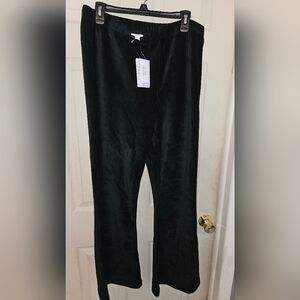 LuLaRoe Pants Womens XL Black Kylie Ribbed Flare Leg Pull On Stretch Velour NWT